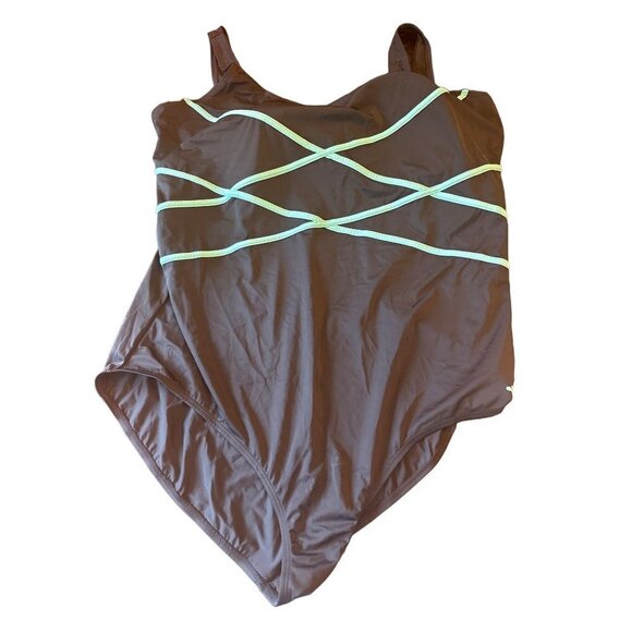 NWT Aquabelle Swimsuits for All Blue One Piece Size 32 - Picture 1 of 7